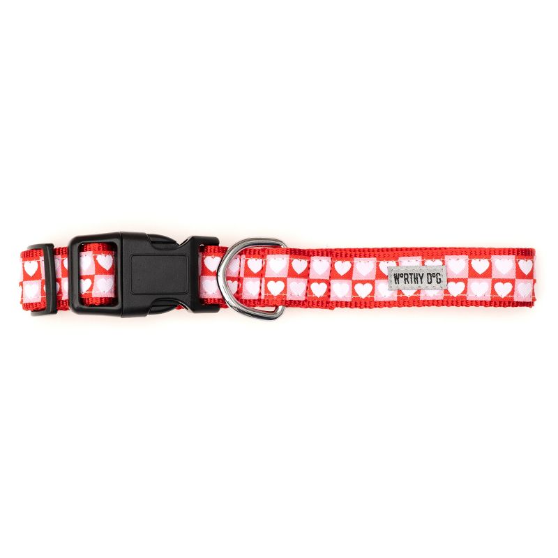 The Worthy Dog Colorblock Hearts Dog Collar, 3 of 4