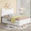 NicBex Twin/Full Size Upholstered Platform Bed with Cartoon Ears Shaped Headboard and 2 Drawers for Kids Teens Adults - 2 of 4