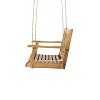 Sapphtopaz Outdoor Porch Swing Wood Swing Chair Leisure Bench Conversation Hanging Chair with Chains for Patio, Indoor, Garden, Backyard - 4 of 4