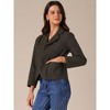 INSPIRE CHIC Women's Vintage Work Notched Lapel Long Sleeve Office Suit Jacket Blazer - 2 of 4
