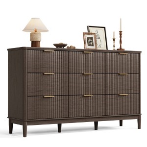 Modern Large Dresser with Deep Storage Drawers and Metal Pulls for Bedroom or Entryway - 1 of 4