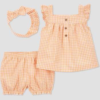 Carter's Just One You® Baby Girls' Pastel Gingham Top & Bottom Set - Yellow
