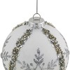Northlight Set of 2 Matte White Sequin Glitter Snowflake Glass Christmas Ornaments 4" - 4 of 4