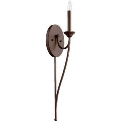 Quorum Lighting Brooks Oiled Bronze Wall Sconce, 1 Light, Dry Rated