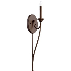 Quorum Lighting Brooks Oiled Bronze Wall Sconce, 1 Light, Dry Rated - 1 of 1