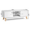 Costway TV Stand Entertainment Center Console Cabinet Stand 2 Doors Shelves White - 2 of 4