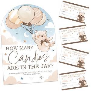 Big Dot of Happiness We Can Bearly Wait - How Many Candies Teddy Bear Baby Shower Game - 1 Stand and 40 Cards - Candy Guessing Game - 1 of 4
