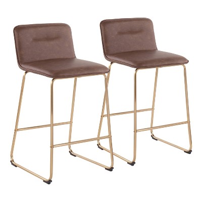 Barstool With Gold Legs Factory, Brown Leather Bar Stools With Gold Legs