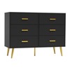 6 Drawer Dresser,Modern Chest of Drawers Organizer Storage with Drawers,Large Storage Cabinet,Modern Design Dresser for Bedroom,Living Room,Porch - 2 of 4