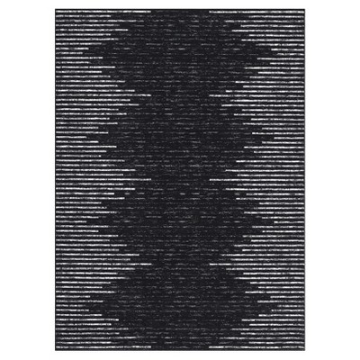 Indoor Modern Soft Washable Area Rugs with Stripped Lines Print for Bedroom Living Room