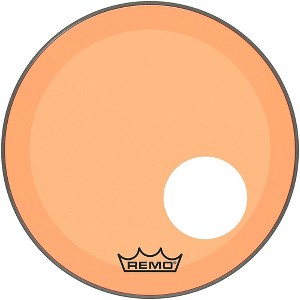 Remo Powerstroke P3 Colortone Orange Resonant Bass Drum Head With 5" Offset Hole 18 in. - 1 of 2