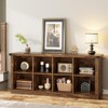 8-Cube Storage Organizer Bookshelf, 3-Tier Farmhouse Horizontal Wood Bookcase, 62" Long Low Storage Shelf for Entryway, Living Room - 3 of 4