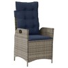 vidaXL 3 Piece Bistro Set with Cushions Gray Poly Rattan - 4 of 4
