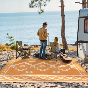 Lahome Pattern Series Outdoor Plastic Straw Rug-Waterproof Reversible Mat for Patio, Backyard, Camping, RV Awning - 1 of 4