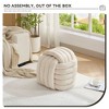 Sapphtopaz Ottoman Modern Stool with Wood Frame Small Ottoman Foot Stool for Living Room, Bedroom, Entryway - 2 of 4