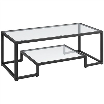 Yaheetech Modern Tempered Glass Coffee Table For Living Roomblack Target