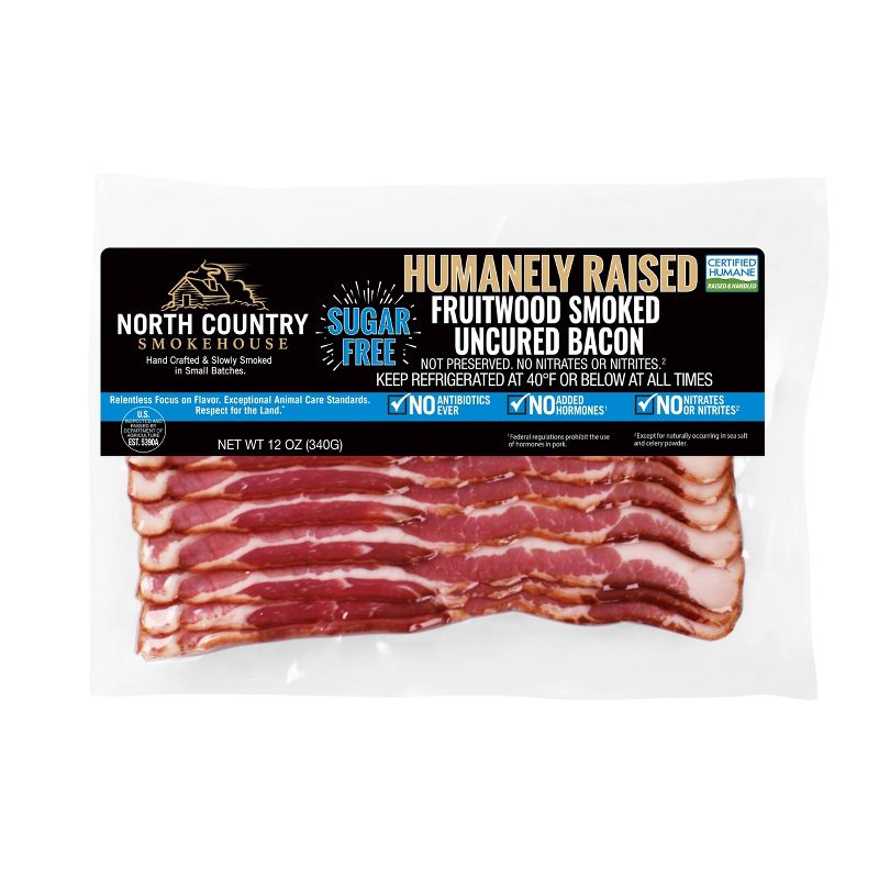 North Country Smokehouse USDA Sugar Free Uncured Certified Humane Bacon - 12oz, 1 of 6