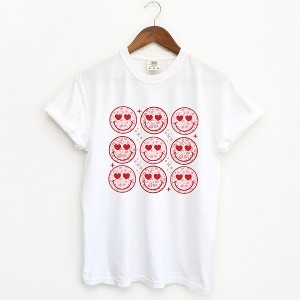 Simply Sage Market Women's Nine Valentine Faces Short Sleeve Garment Dyed Tee - 1 of 4