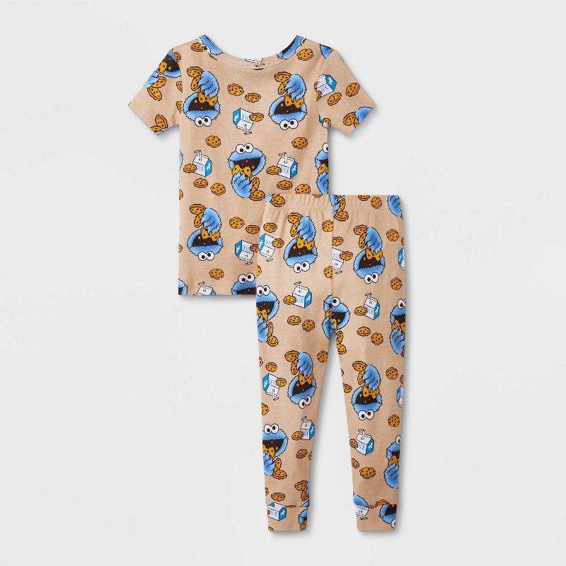 Toddler Boys' 4pc Snug Fit Sesame Street Cookie Monster Cotton Pajama Set - Blue, 2 of 5
