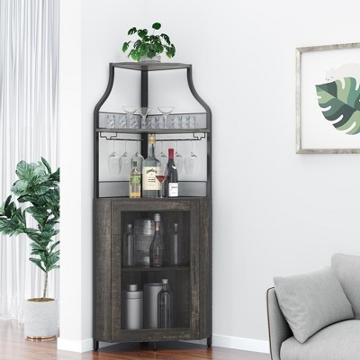 Garvee Wine Cabinet,Gray