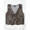 Clotth Women's Leopard Print Tie Front Vest - Boho Sleeveless V Neck Vests, Animal Print Tie-Front Outerwear - 4 of 4