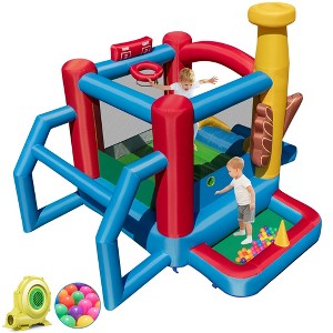Costway Baseball Themed Jumping House Kids Bouncy Castle w/ 50 Ocean Balls & 735W Blower - 1 of 4