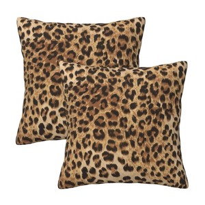 Leopard Print Pillow Covers 18x18 in Couch Cheetah Print Pillow Case Sets of 2 - 1 of 3