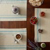 DII French Stripe Placemat Set 6 Piece, Taupe/Teal, 13x19" - 3 of 4