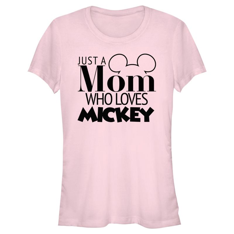 Junior's Women Mickey & Friends Just a Mom Who Loves Mickey T-Shirt, 1 of 5
