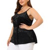 Agnes Orinda Women's Plus Size Velvet Adjustable Strap Peplum Sleeveless Camisoles - 2 of 4