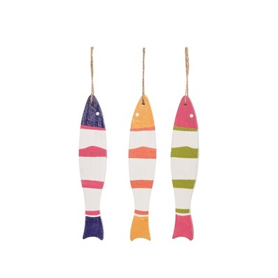 Gallerie II Striped Fish Ornaments, Set of 3