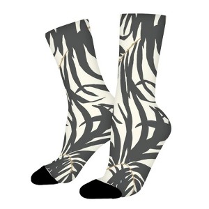 Tropical Bali Leaves Women Printed Crew Socks Funny Funky Socks Soft Polyester Novelty Gifts for Artists Men - 1 of 1