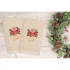 Linum Home Textiles Christmas Bells - Embroidered Luxury 100% Turkish Cotton Hand Towels (Set of 2) - 2 of 3
