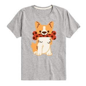 Boys' - Instant Message - Corgi With Polka Dot Bone Short Sleeve Graphic T-Shirt - 1 of 4