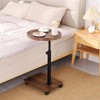Mobile Side Table for Small Space, Adjustable Height Round Rolling End Table, Portable Standing Writing Desk with Wheels for Home Office Study - 3 of 4