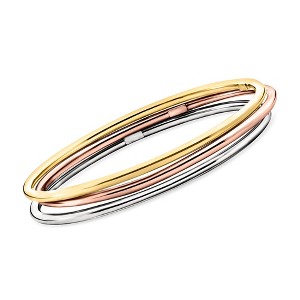 Ross-Simons Italian Multi-Toned Sterling Silver Jewelry Set: 3 Polished Bangle Bracelets Size 7.5 - 1 of 4
