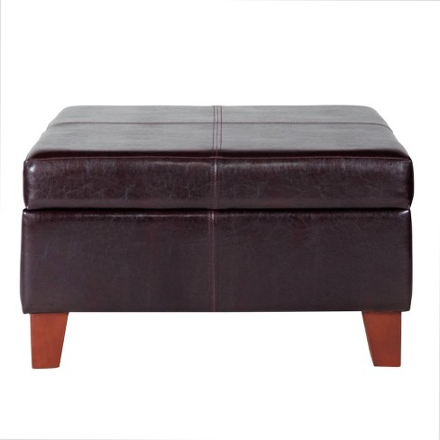 Big square store leather ottoman