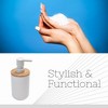 Evideco French Home Goods Modern Bamboo-Top Soap Dispenser, 10 fl oz, Sturdy Pump for Kitchen & Bathroom - 4 of 4