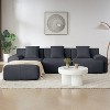 KWPZQEB 113" Cloud Sectional Couches for Living Room, Convertible L-Shape Couch with Ottoman & 3 Pillows, 3 Seater Modular Sectional Sofa, No Assembly - 3 of 4