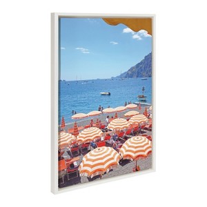 23" x 33" Sylvie Arienzo Beach Club Framed Canvas by Rachel Bolgov White - Kate & Laurel All Things Decor: Coastal Wall Decor - 1 of 4