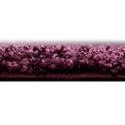 Luxurious Eggplant Purple Round Shag Rug for Kids, 6 ft