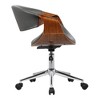 Geneva Faux Leather Chrome Office Chair Gray - Armen Living: Swivel, Adjustable Height, Fixed Arms - 4 of 4