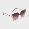 Women's Oversized Ombre Square Plastic and Metal Sunglasses - A New Day™ Pink - 2 of 2