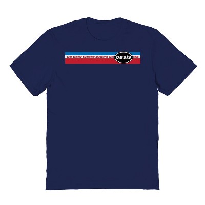 Oasis Men's Knebworth Oval Logo & Stripes Short Sleeve Graphic Cotton T-Shirt
