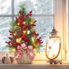 24 Inch Mini Christmas Tree, Small Green Artificial Tabletop Christmas Trees, Miniature Pine Christmas Trees Decoration - 2 of 4