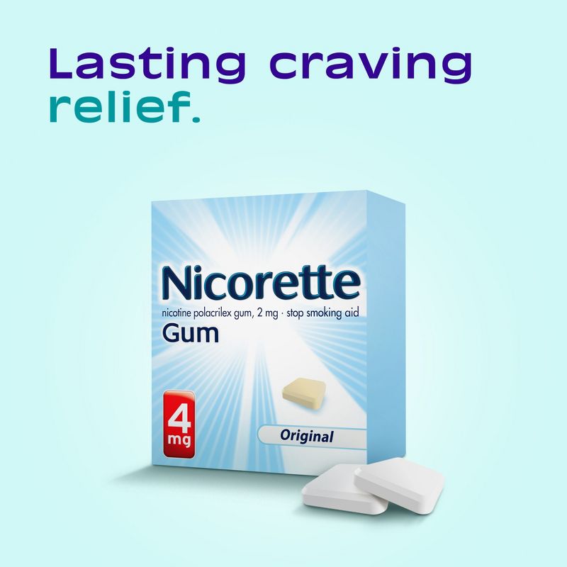 Nicorette 4mg Stop Smoking Aid Gum - Original - 170ct, 4 of 12