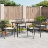 vidaXL Garden Dining Set Black, Cream White - 63" x 31.5" x 29.1" - Black - 4 Items - 2 of 4