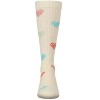 Memoi Girls Ribbed Cotton Blend "Multi Graffiti Hearts" Knee Sock - 2 of 3
