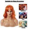 Unique Bargains Women's Curly Wigs with Wig Cap Orange 24" - 2 of 4