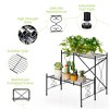 Costway 2-Tier Metal Plant Stand Garden Shelf Decorative Plant Rack Patio Garden - 4 of 4